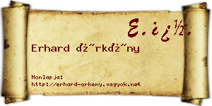 Erhard Örkény névjegykártya